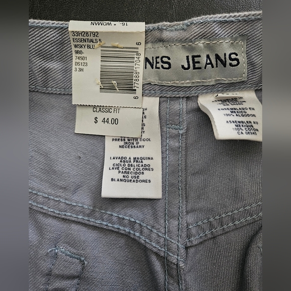 NWT - Jones Jeans "Wiskey Blue" Cotton Denim Jeans - Size 16W - Picture 4 of 8